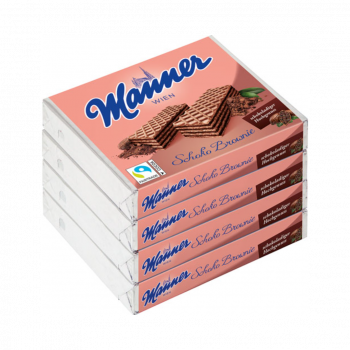 Manner Schnitten Schoko Brownie, 4er Packung, 300 Gramm Packung